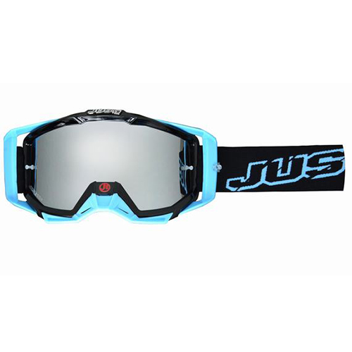 ANTIPARRA JUST1 IRIS NEON BLACK/BLUE (MICA REPUESTO + TEAR OFF 8pcs)