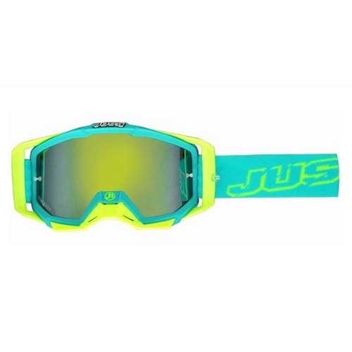 ANTIPARRA JUST1 IRIS NEON YELLOW/BLUE (MICA REPUESTO + TEAR OFF 8pcs)