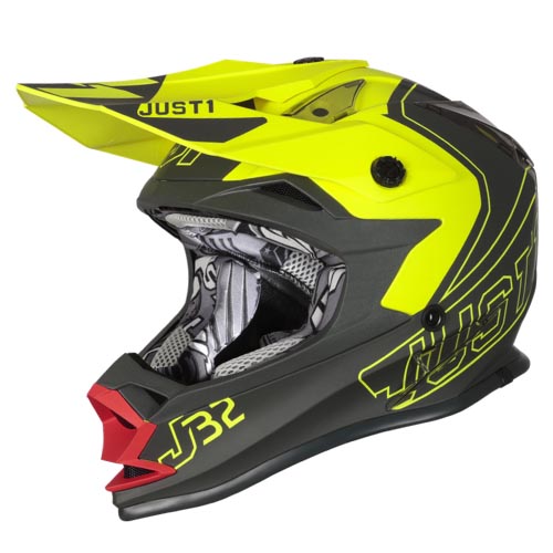 CASCO JUST1 J32 VERTIGO KIDS RED/GREY FLUO YELLOW XXXS