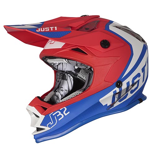 CASCO JUST1 J32 VERTIGO KIDS BLUE/WHITE/RED XS