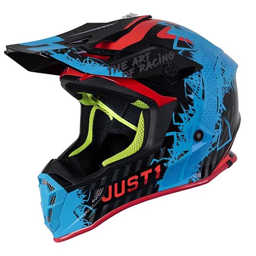 CASCO JUST1 J38 MASK BLUE / RED / BLACK GLOSS XS