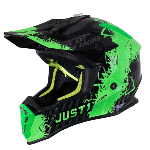 CASCO JUST1 J38 MASK FLUO GREEN / TITANIUM / BLACK XS