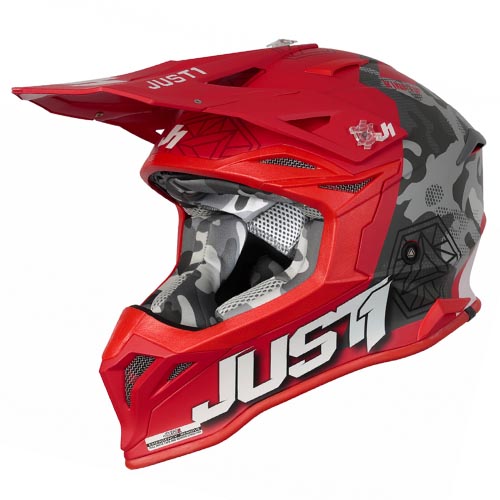 CASCO JUST1 J39 KINETIC CAMO GRAY/RED MATT XS