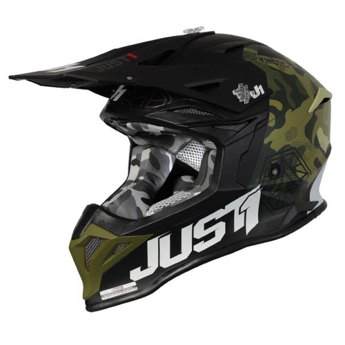 CASCO JUST1 J39 KINETIC CAMO GREEN/BLACK MATT M