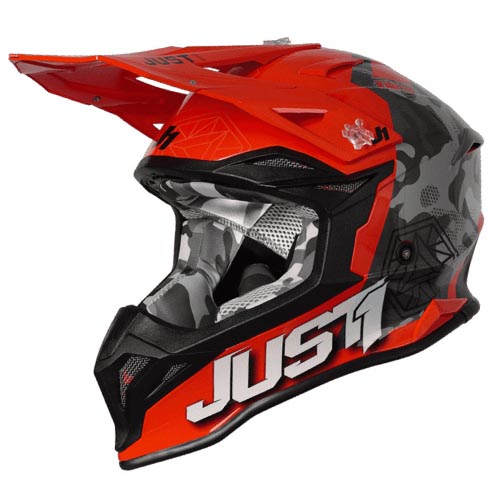 CASCO JUST1 J39 KINETIC CAMO GRAY/FLUO ORANGE S