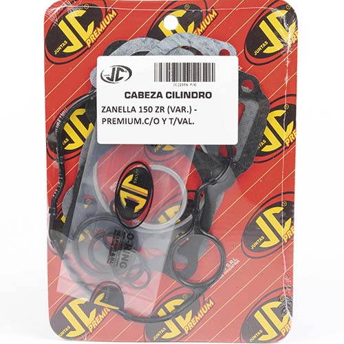 JUNTA TAPA DE CILINDRO ZANELLA 150 ZR (VAR) PREM. C/ORING Y TAP. VAL JC (21556P/O)