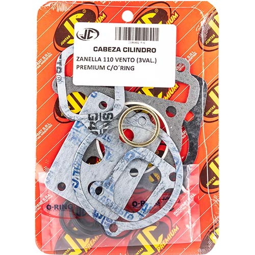 JUNTA TAPA DE CILINDRO ZANELLA 110 VENTO 3V PREMIUM C/ORING JC (06482P/O)