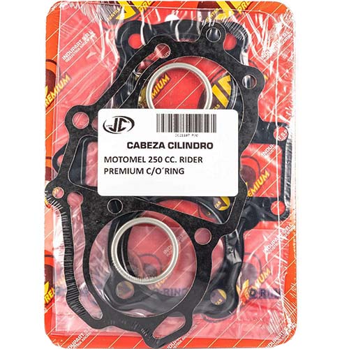 JUNTA TAPA DE CILINDRO MOTOMEL 250 RIDER PREMIUM C/ORING JC (21107P/O)