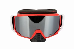 ANTIPARRA ESPEJADA MAX PRO RACE ROJO/BLANCO (C/FUNDA)