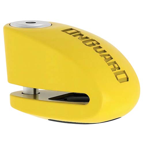 TRABA DISCO CON ALARMA 120DB 8258 6mm AMARILLO ONGUARD