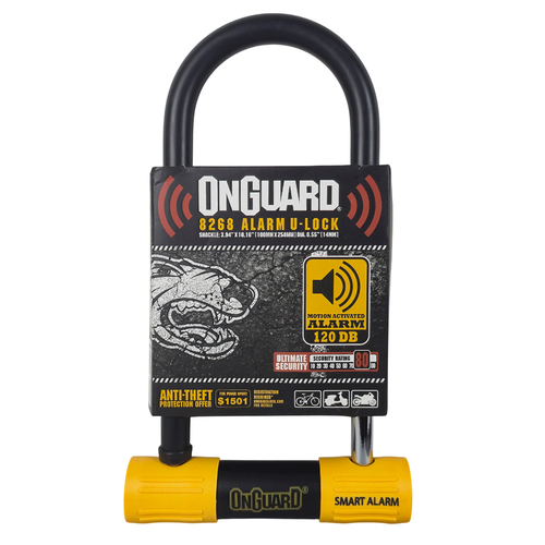 TRABA U CON ALARMA 8268 120DB 10cmX25.8cm + SOPORTE ONGUARD