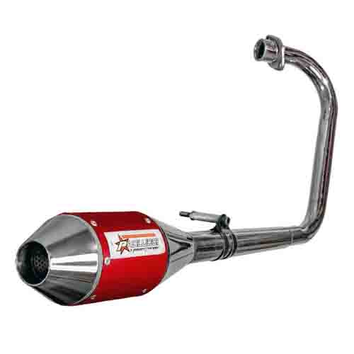 ESCAPE MOTO HONDA CG TITAN 150 ST2 SILEN ALUMINIO CROMADO STYLE ROJO PAOLUCCI (EM150CG23-SRO)