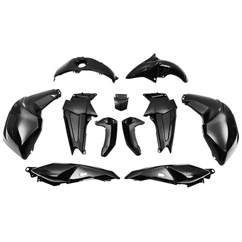 KIT CARENADO FZ 16 NEGRO 11 PZAS. PLASTICA VC (1053)