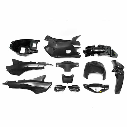 KIT CARENADO SMASH/BIZ/BRAVA NEVADA 110/OTRAS 110CC NEGRO 11 PZAS. PLASTICA VC (1081)