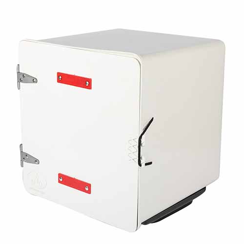 CAJA PARA DELIVERY 41X41X41 C/BASE EXTRAIBLE C/1 ESTANTE BLANCA PLASTICA VC (1097B)