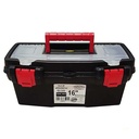 CAJA HERRAMIENTAS MULTIUSO 16" 40,5X20,5X18 COLOR NEGRO C/BANDEJA DIVISORA PLASTICA VC (1041)