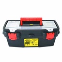 CAJA HERRAMIENTAS MULTIUSO 16" 40,5X20,5X18 COLOR NEGRO C/BANDEJA DIVISORA PLASTICA VC (1041)