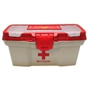 CAJA PRIMEROS AUXILIOS/BOTIQUIN 11" 29,5X20,5X14,5 BLA/RO C/BANDEJA DIVISORA PLASTICA VC (1039)