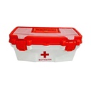 CAJA PRIMEROS AUXILIOS/BOTIQUIN 16" 40.5X23,5X18 BLA/RO C/BANDEJA DIVISORA PLASTICA VC (1079)