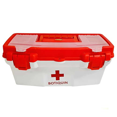 CAJA BOTIQUIN 19" BLANCA C/BAN TAPA ORG. 48x23x24 PLASTICA VC (1123)