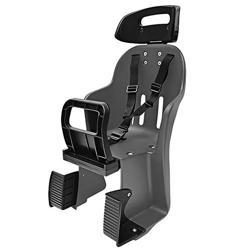 SILLA DE NIÑOS TRAS P/BICI C/APOY.CAB./PROTEC. PIES/APOY. MAN/OJO DE GATO. COL GRIS PLASTICA VC (998G)