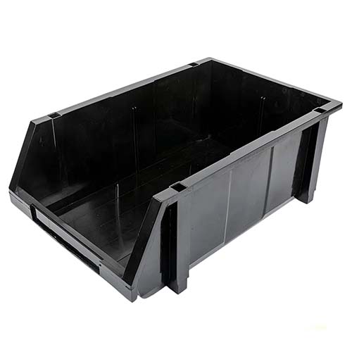 CAJON PLASTICO XL 520X335X190MM P/ ARMAR ESTANTERIA NEGRO PLASTICA VC (784)