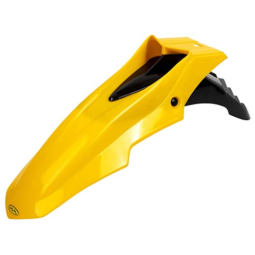 GUARDABARRO DELANTERO SUPERMOTO COMPLETO (2 PARTES) COLORES AMARILLO/NEGRO PLASTICA VC (722AM)