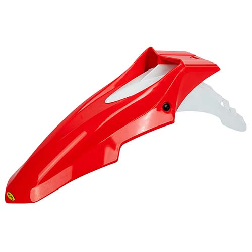 GUARDABARRO DELANTERO SUPERMOTO COMPLETO (2 PARTES) COLORES ROJO/BLANCO PLASTICA VC (711R)