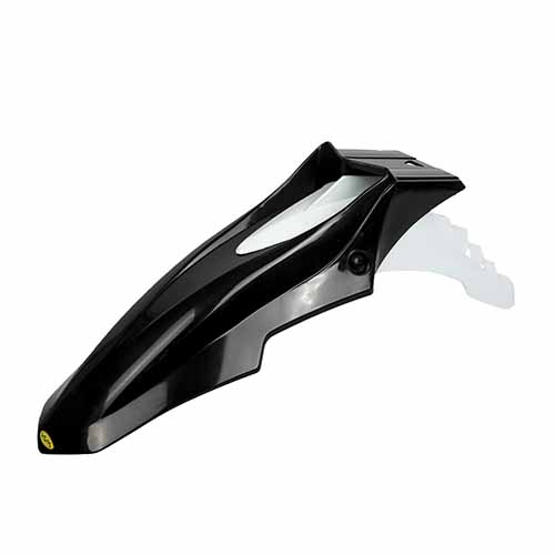GUARDABARRO DELANTERO SUPERMOTO COMPLETO (2 PARTES) COLORES NEGRO/BLANCO PLASTICA VC (711N)