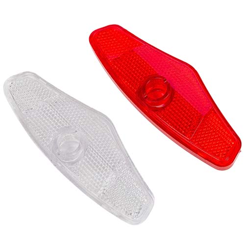 REFLECTOR RUEDA GRANDE CRISTAL + ROJO CON KIT DE INSTALACION PLASTICA VC (1066)