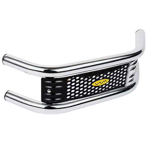 PROTECTOR DEFENSA YAMAHA YBR CROMADO C/EMBELLECEDOR NEGRO PLASTICA VC (832)