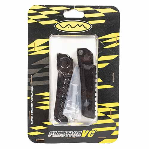 PEDALIN TRASERO RACING TEAM ALUMINIO MACIZO NEGRO UNI. Ø8 JGO. PLASTICA VC (1034)