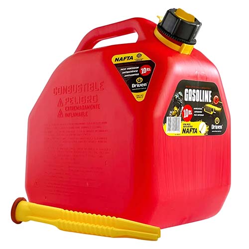 BIDON PROFESIONAL 10 LTS. ROJO ANTIESTATICO ANTIVENTEO DRIVEN (BP10-R)