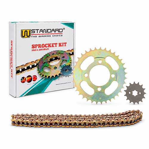 KIT TRANSMISION GILERA SMASH / HONDA WAVE (35/15) 428H-108L C/CAD. DOR. STD