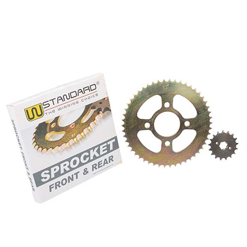 CORONA Y PIÑON MOTOMEL SKUA 200/250/TRIAX 150/DAKAR 200 (50/17) DORADA STD