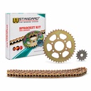 KIT TRANSMISION BAJAJ ROUSER NS200 (6 AGU.) (39/14) 520H-108L C/CAD. DOR. STD