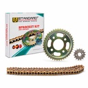 KIT TRANSMISION HONDA CB150 INVICTA /Z. ZTT200 (42/15) 428H-132L C/CAD. DOR STD