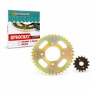 CORONA Y PIÑON MOTOMEL S2 CG150 (38/15) PASO 428 DORADA STD