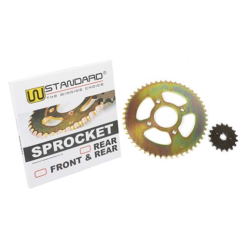 CORONA Y PIÑON MOTOMEL SKUA 200/250/TRIAX150/DAKAR200 (50/16) DORADA STD