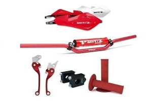 PACK WIRTZ FLEX1 (MAN X6 ROJO+SHOCK METAL ROJ/BLA+FLEX TORNADO ROJAS+ELEV+PUÑOS ROJOS (PAX6-FX1-RB)