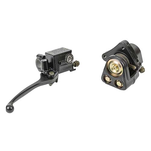 MANIJA DE FRENO + SOPORTE + CALIPER DEL. MOTOMEL SKUA 150 200 250 V6 OEM