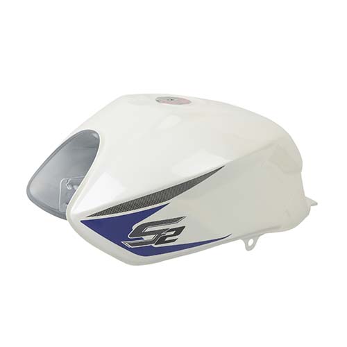 TANQUE DE NAFTA MOTOMEL NEW S2 150 TUBULAR BLANCO C/ TAPA OEM