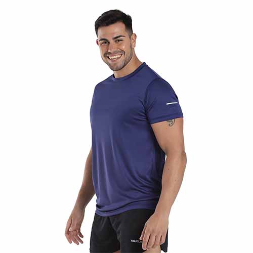 REMERA RUNNING HOMBRE AZUL MARINO S YAKKA (4002)