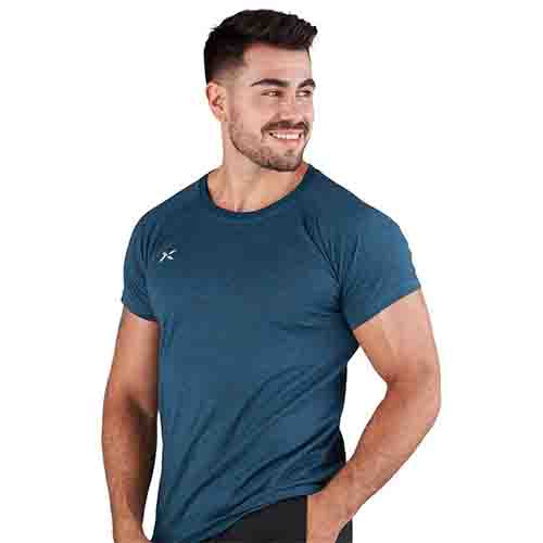 REMERA RUNNING HOMBRE JASPEADA PETROLEO XL YAKKA (4007) DISCONTINUADA