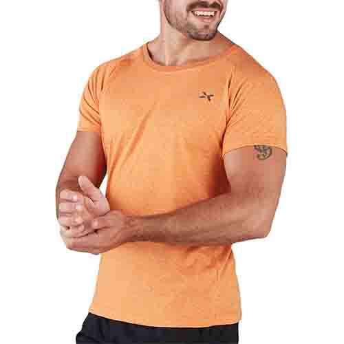 REMERA RUNNING HOMBRE JASPEADA NARANJA S YAKKA (4007) DISCONTINUADA