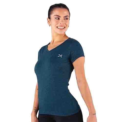 REMERA RUNNING MUJER JASPEADA PETROLEO S YAKKA (4015)