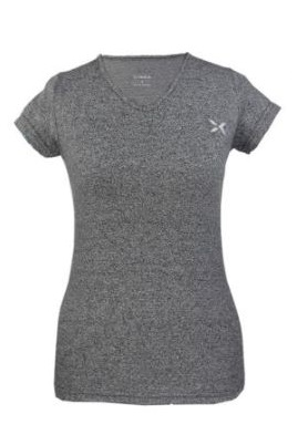 REMERA RUNNING MUJER JASPEADA GRIS S YAKKA (4015)