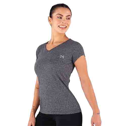 REMERA RUNNING MUJER JASPEADA GRIS S YAKKA (4015)