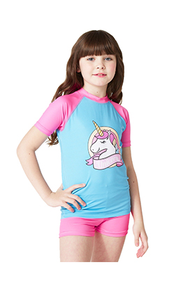 REMERA FILTRO UV NIÑO UNICORNIO M/CORTA TALLE 2 YAKKA (4021)