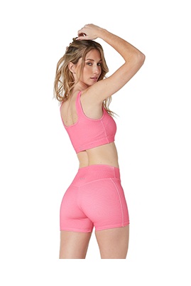 CALZA MINI SHORT MUJER SUBLIMADA FANTASY FUCSIA TALLE S YAKKA (3006)